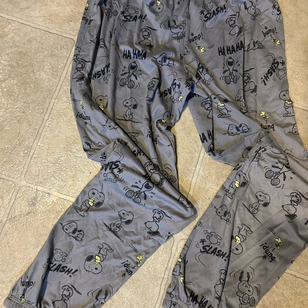 Comfy Gray Cartoon Print Kids Pajama Bottoms